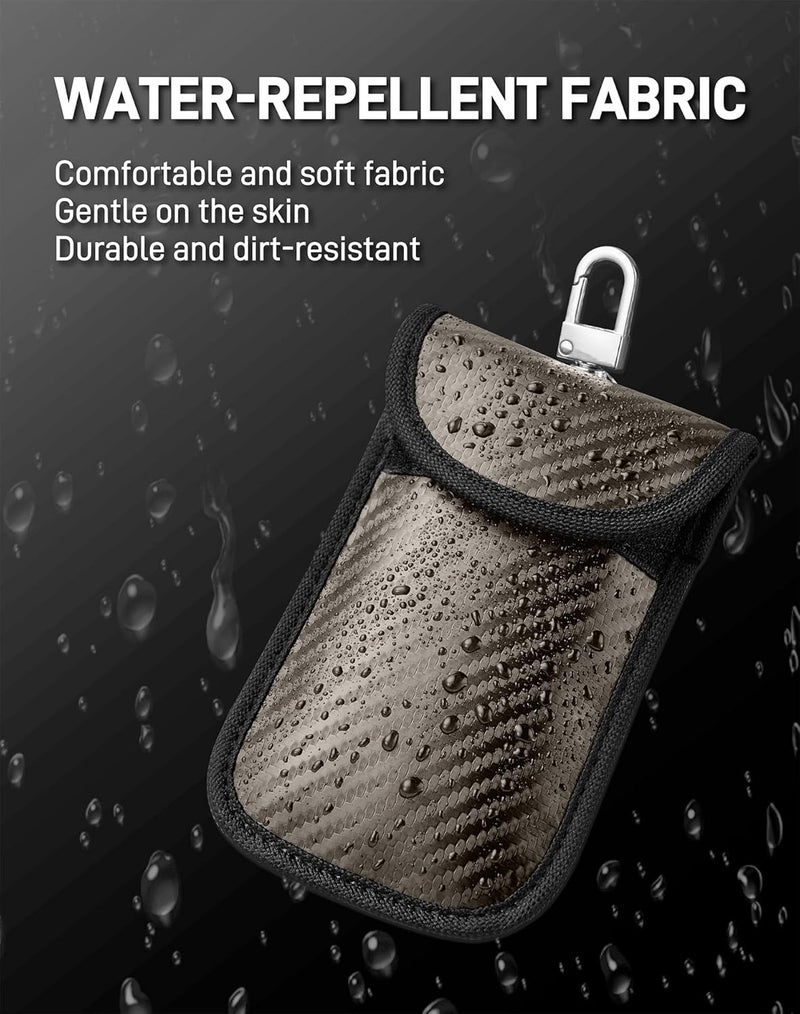 Vammcht Upgraded Faraday Bag for Key Fob (2 Pack), Premium Faraday Key Fob Protector– Car RFID Signal Blocking, Car Security Protection, Anti-Theft Pouch, Anti-Hacking Case Blocker Light Bronze - Image 4